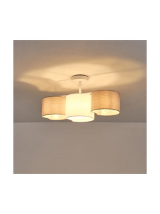 Eurolamp Πλαφονιέρα Οροφής Λευκή με Ντουί E14