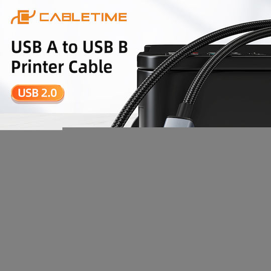 Cabletime USB 2.0 Kabel USB-A-Stecker - USB-B-Stecker Schwarz 5m CT-AMBM1-AG5