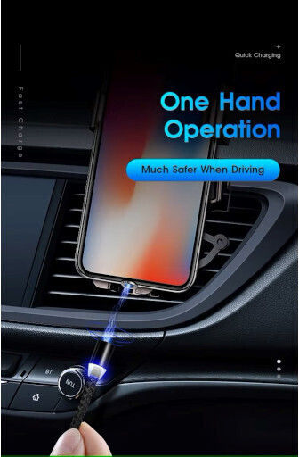 Φόρτισης Magnetic / LED USB to Lightning / Type-C / micro USB Cable 2m (EV-9092)
