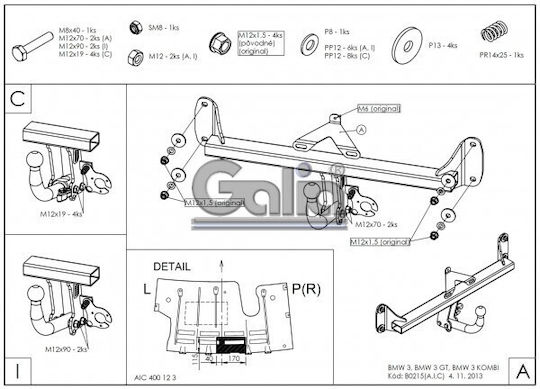 Galia Abschlepphaken Auto BMW Serie 3