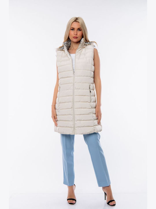 Dress Up Women's Long Puffer Jacket for Spring or Autumn with Hood ASPRO