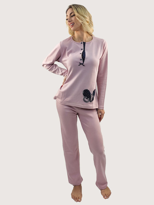 Dama Koupa Maternity Pajama Set & Nursing in Pink color