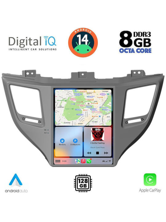 Digital IQ Sistem Audio Auto pentru Hyundai Tucson 2015-2019 (Bluetooth/USB/AUX/WiFi/GPS/Apple-Carplay/Android-Auto) cu Ecran Tactil 9.7"