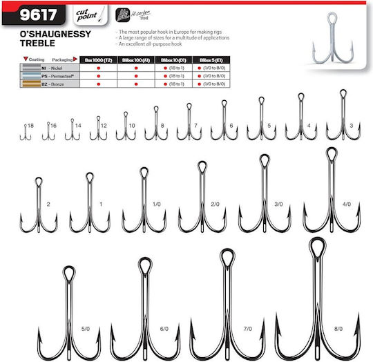 Cârlige triple VMC O'Shaughnessy 9617 #20 Bz