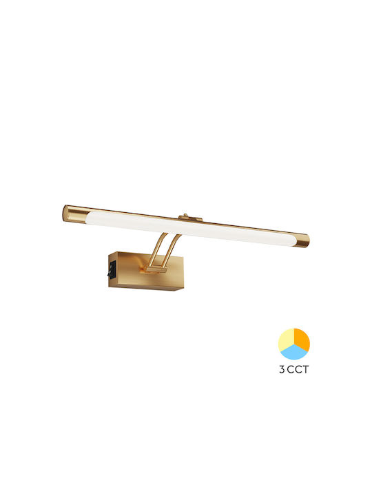 Braytron Lamp Wall with Integrated LED and Adjustable White Light Gold 40x40cm
