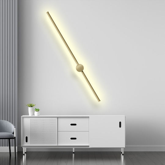 Braytron Modern Leuchte Wand mit Integrierter LED und Warmweißes Licht Schwarz 10x80cm