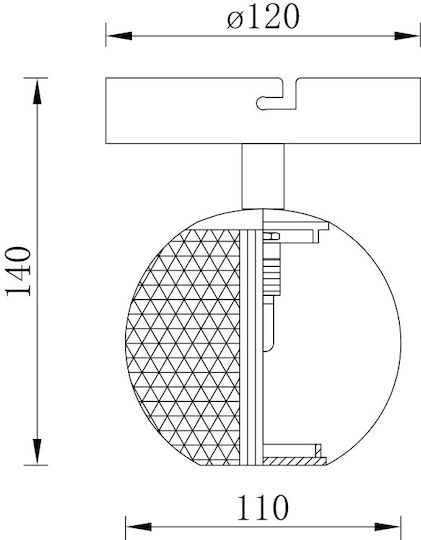 Braytron Leuchte Wand mit Fassung G9 Gold 12cm