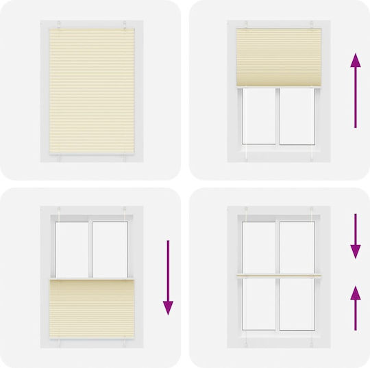 vidaXL Beschattungsrollo Stoff in Beige Farbe L90xH150cm