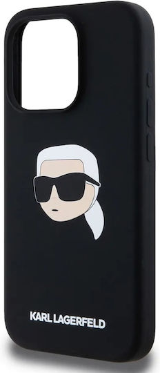 Karl Lagerfeld Karl Head Umschlag Rückseite Silikon Braun (iPhone 15 Pro)