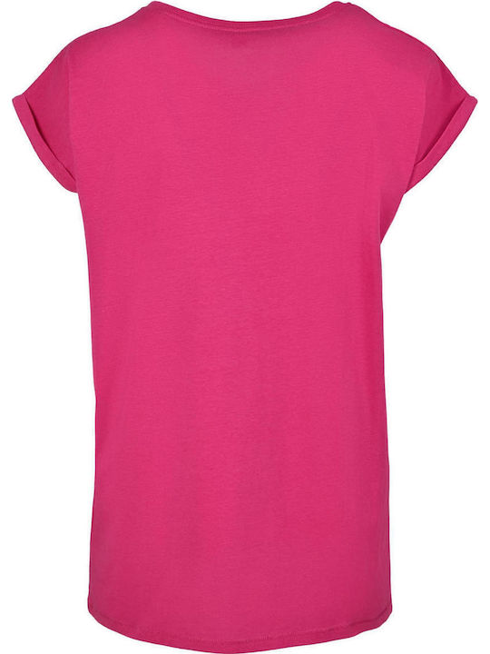 Damen Sportlich T-Shirt Hibiskus Pink