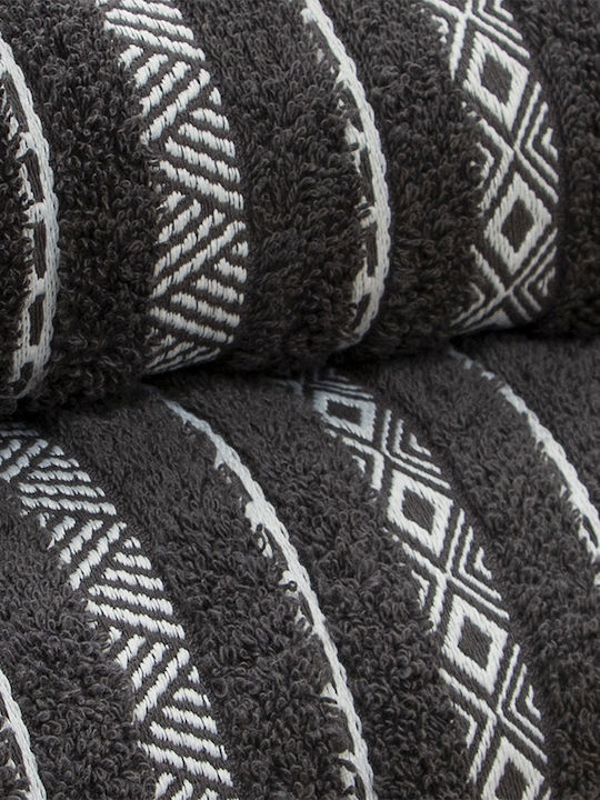Lino Home Πετσέτα Σώματος Lux 70x140εκ. Anthracite Βάρους 550gr/m²