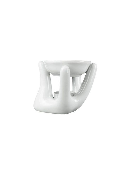 Arzător Ceramic Aromatic pentru Uleiuri Esențiale Mâini Deschise Alb 10cm