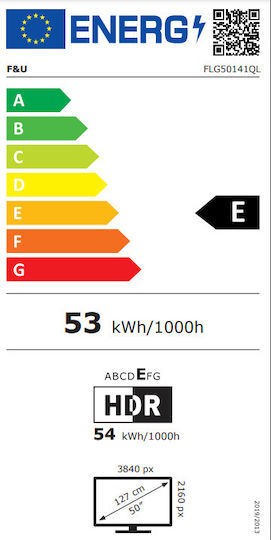 F&U Smart Τηλεόραση 50" 4K UHD QLED FLG50141QL HDR (2024)