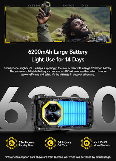 Ulefone Armor Mini 20 Dual SIM (8/256GB) Ανθεκτικό Smartphone Μαύρο