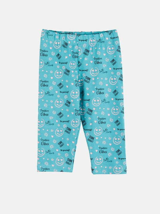 Joyce Set of Kids Capri Leggings Light Blue