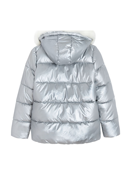 Kinder Freizeitjacke mit Kapuze Silber