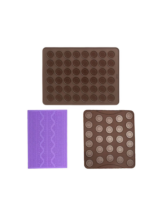 Quasar Co. Pastry Set 27 Macaron Sheet 48 Macaron Sheet Silicone Decorating Mold Silicone Brown-purple Quasar Co. Pastry Set 27 Macaron Sheet 48 Macaron Sheet Silicone Decorating Mold Silicone Brown-purple