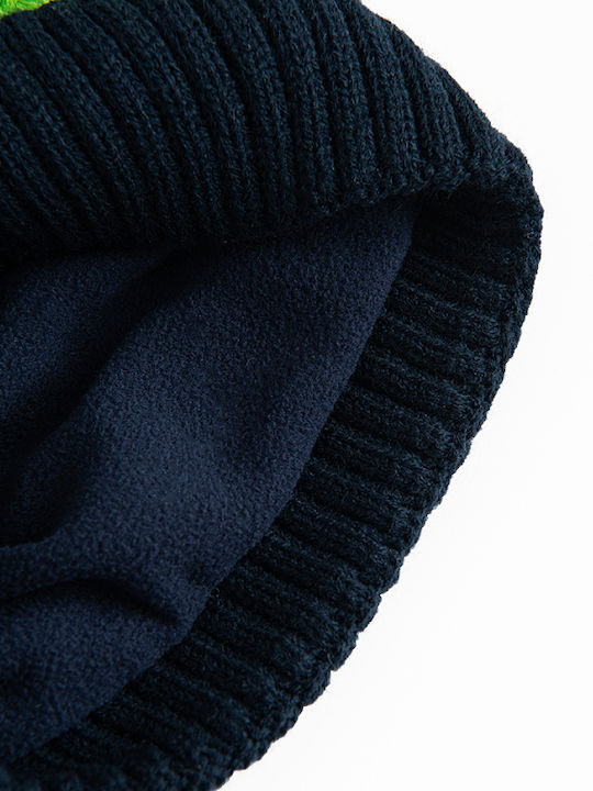 Kids Beanie Knitted Blue