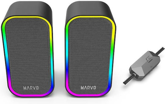 Marvo SG-285 Havoc20 2.0 Speakers with RGB 6W Black