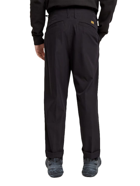 Pleated Trousers Chino in Relaxed Fit Black