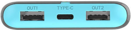 Tracer EnerGo Power Bank 10000mAh με 2 Θύρες USB-A και Θύρα USB-C Gray Blue