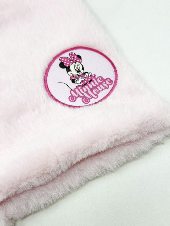 Minnie Mouse Kinder Mütze Set mit Handschuhe Gestrickt Rosa 3Stück