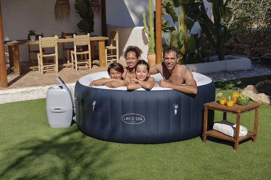 Lay-Z-Spa Miami EnergySense AirJet Runde Schwimmbecken 669l Aufblasbar mit Hydromassage 180x66cm Dunkelblau Rund