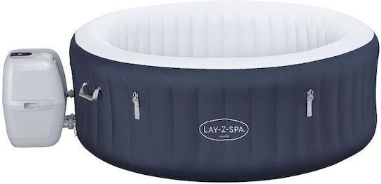 Lay-Z-Spa Miami EnergySense AirJet Runde Schwimmbecken 669l Aufblasbar mit Hydromassage 180x66cm Dunkelblau Rund