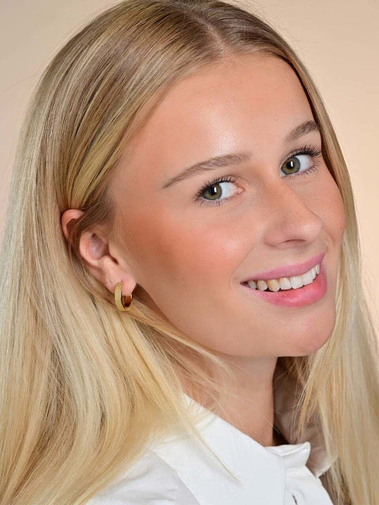 Akzent Earrings Hoops made of Steel Gold Plated