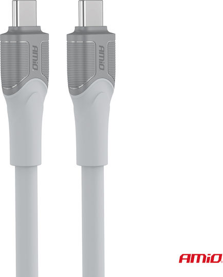 AMiO USB 2.0 Cable USB-C male - USB-C 60W Λευκό 2m 04292