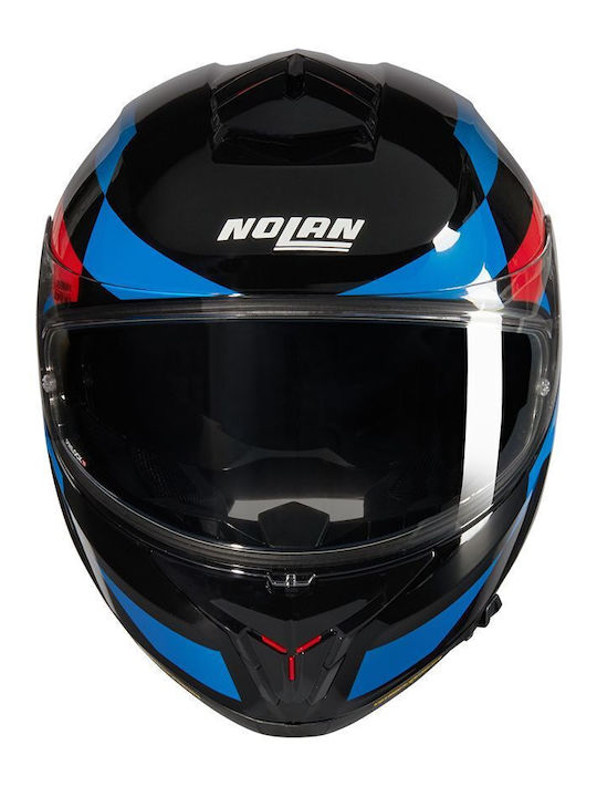 Nolan N80-8 347 Black/Blue/Red Motorcycle Helmet Full Face ECE 22.06 with Sunvisor