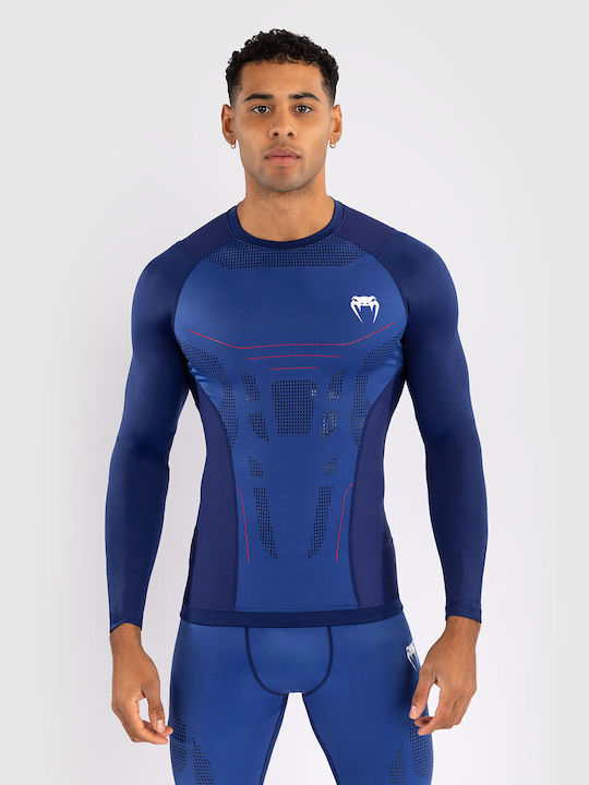 Venum Herren Langärmlig T-Shirt VENUM-05359-004 für Jiu-Jitsu Blau
