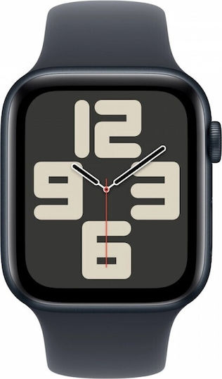 Apple Apple Watch SE 2024 Cellular Aluminium 40mm Wasserdicht mit eSIM und Herzfrequenzmesser (Midnight mit Midnight Sport Armband - S/M)