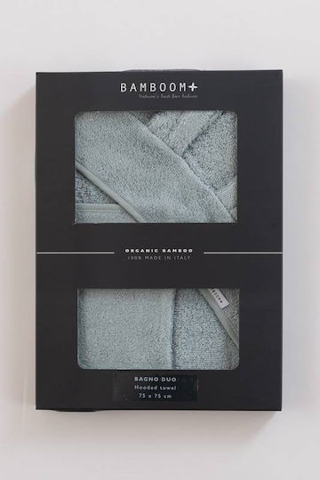 Bamboom Βρεφική Κάπα-Μπουρνούζι με Κουκούλα Ice Blue 75x75εκ.