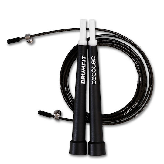 Cecotec Επαγγελματικό Σχοινάκι Drumfit Speed Rope Ατσάλι Εργονομικές Λαβές Προπονήσεις Υψηλής Έντασης Ρυθμιζόμενο 300 Εκ Σύστημα Smoothbearing 360º Cec-07130