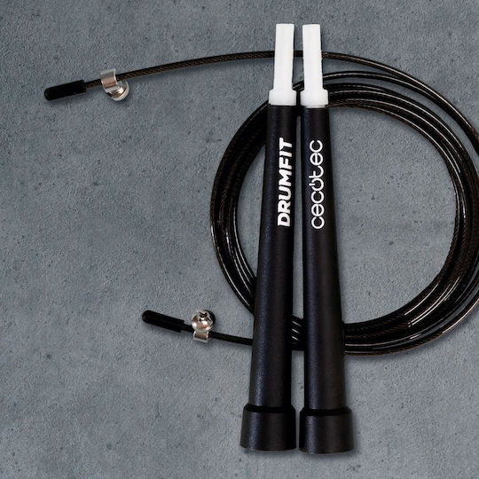 Cecotec Επαγγελματικό Σχοινάκι Drumfit Speed Rope Ατσάλι Εργονομικές Λαβές Προπονήσεις Υψηλής Έντασης Ρυθμιζόμενο 300 Εκ Σύστημα Smoothbearing 360º Cec-07130