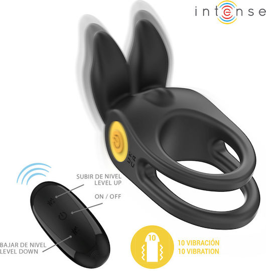 Intense Vibrating Ring Cock Silicone Black D-242063