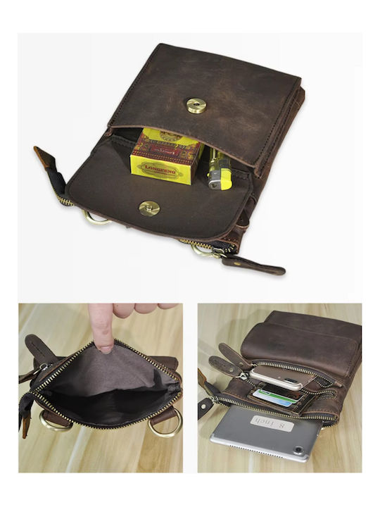 Leder Herrentasche Schulter / Crossbody Braun