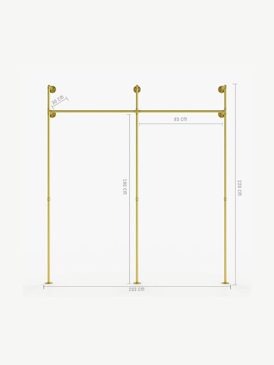 Kleiderständer Gold 203cm