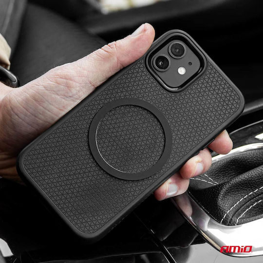 AMiO Car Mobile Mount with Magnet and Wireless Charging Black