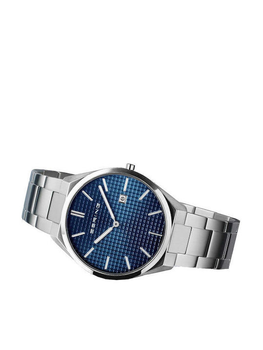 Bering Time Ανδρικό Ρολόι Μπαταρίας με Ασημί Μεταλλικό Μπρασελέ