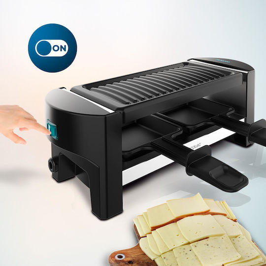 Cecotec Raclette Cheese & Grill 3200 Επιτραπέζια Ηλεκτρική Ψησταριά Raclette Αυλακωτής Πλάκας 320W Ανοξείδωτη 20x10εκ.