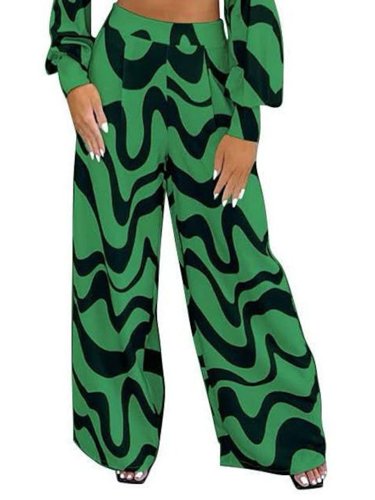 Femei Verde Set cu Talie înaltă Pantaloni