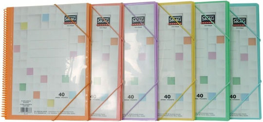 Skag Clipboard Flexible with 20 plastic sleeves Slides for Paper A4 (Μiscellaneous colours) 1pcs