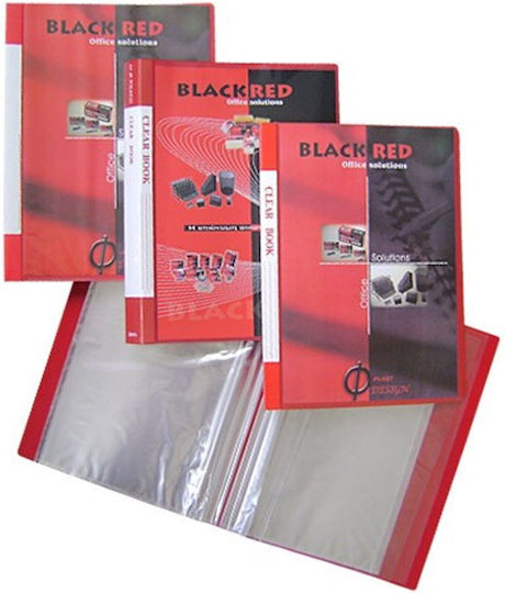 Black Red Mappe Suppl mit 80 Plastikhüllen Folien für Papier A4 Rot 1Stück