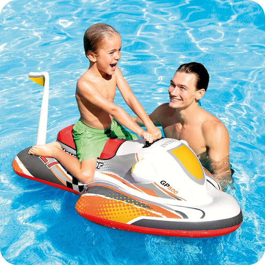 Intex Wave Rider Kid's Inflatable Ride On Jet Ski with Handles Red 117x77cm