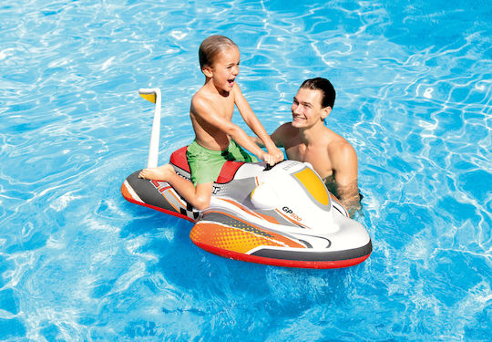 Intex Wave Rider Kid's Inflatable Ride On Jet Ski with Handles Red 117x77cm