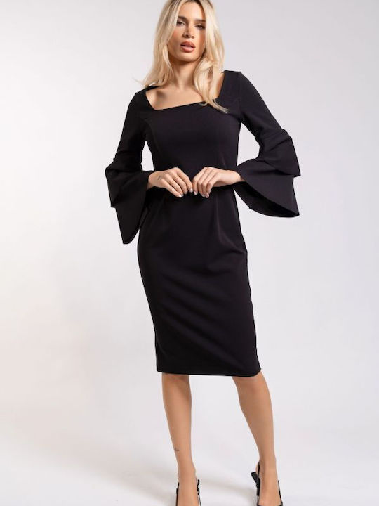 Mini Dress with Ruffle Black