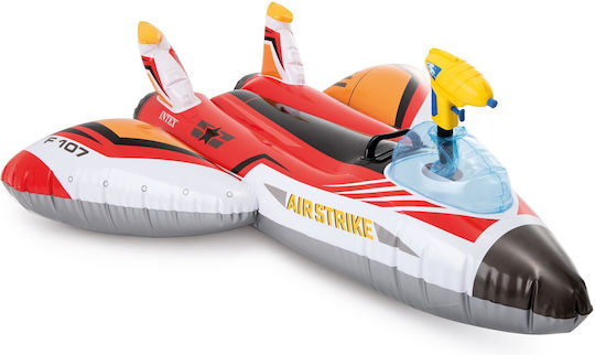 Intex Water Gun Plane Kid's Inflatable Ride On with Handles Red 117x117cm
