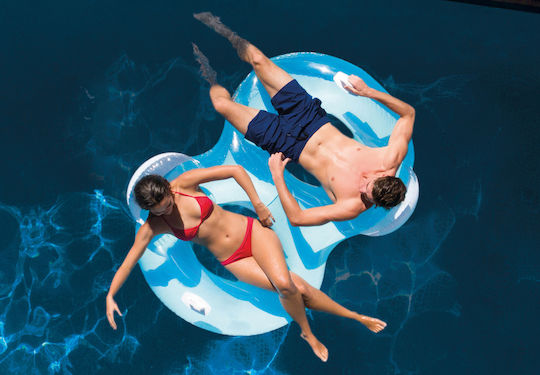 Intex Kid's Inflatable Sea Mattress for 2 People with Handles Turquoise 198x117cm